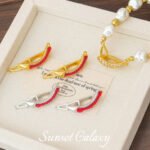 18K Zircon Red Rope Pea Pod Buckle Pearl Necklace Sweater Bracelet Finishing Buckle Handmade DIY Beaded Jewelry Accessories - Image 3