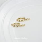 Irregular fluid pendant color copper plated real gold double hanging inlaid zircon diy handmade bracelet necklace accessories material - Image 6