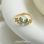 [Colorful Butterfly] Handmade DIY Butterfly Ring Multicolor Beaded Material Package Gold Plated Color Ponyeye Claw Drill - Image 7