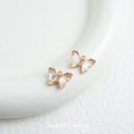 Temperament Gentle Butterfly Pendant Double Hanging Color Copper Plated Real Gold DIY Handmade Bracelet Necklace Bead Accessories Material - Image 6