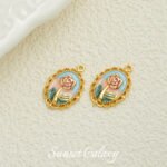 French Antique Rose Flower Universal Buckle Pendant Handmade DIY Beaded Material Bracelet Necklace Accessories - Image 7