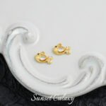 [Marine] 18k gold animal pendant small fish seahorse handmade diy beaded material bracelet necklace earrings accessories - Image 19