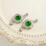 18k Real Gold Plated Silver Coil Connection Buckle Emerald Round Bead Coil Buckle Handmade DIY Beaded Material Bracelet Accessories - Image 9