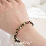 Purple Green with Mixed Stone Natural Stone Beads Handmade DIY Bracelet Necklace Earrings Beaded Material Bead Accessories - Image 2