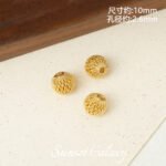 18K Strong Color-Preserving Mesh Flower Ball Cut Out Beads Handmade DIY Beaded Bracelet Necklace Jewelry Accessories Material - Image 19