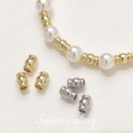 18K Electroplated Real Gold Flower Pot Long Straight Bead Bead Spacer Bead Handmade DIY Beaded Bracelet Necklace Accessories - Image 2