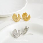 Gold Plated Color Lotus Leaf Ear Needle Handmade DIY Bracelet Necklace Earrings Beaded Beaded Jewelry Accessories Material - Image 3