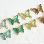 Temperament Gentle Butterfly Pendant Double Hanging Color Copper Plated Real Gold DIY Handmade Bracelet Necklace Bead Accessories Material - Image 4