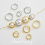 18K lace round double hole bead bag bead ring handmade diy material bracelet beaded necklace pearl jewelry accessories - Image 3