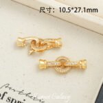 18k gold color retaining micro inlaid zircon disc closing buckle handmade beaded diy material bracelet necklace jewelry accessories - Image 6