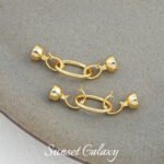 18k Copper Plated Real Gold Round Bead Coil Connection Buckle Head Handmade DIY Beaded Material Bracelet Necklace Accessories - Image 8