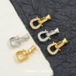 18k bag gold zircon horseshoe closing buckle handmade beaded diy material pearl bracelet necklace jewelry accessories - Image 3