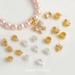 Tee Pendant Beaded Copper Plated Real Gold Carved Beads Handmade DIY Bracelet Necklace Beaded Beaded Accessories Material