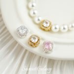 18k gold-plated diamond stone hollow square beads handmade diy material beaded bracelet necklace accessories