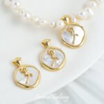 Gold-plated Rose Shell Pendant Handmade DIY Bracelet Necklace Earrings Beaded Beads Jewelry Accessories Material - Image 4