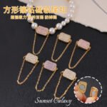 18k full inlaid zircon square safety magnetic absorption tail buckle handmade beaded diy material bracelet necklace jewelry accessories