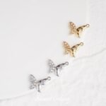 Butterfly with diamond pendant gold plated high color diy handmade bracelet necklace loose beads beaded jewelry accessories material - Image 3