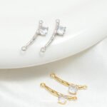 Gold Plated Zirconium Simple Double Hanging Pendant Handmade DIY Bracelet Necklace Earrings Beaded Beads Material Accessories - Image 5