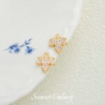 18k Gold Plated Zirconium Diamond Maple Flower Single and Double Hanging Pendant Handmade DIY Beaded Material Bracelet Necklace Accessories - Image 14