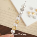 18K Gold-Plated High Color Retention Diamond-Encrusted Three-Sided Flower Spacer Beads Handmade DIY Beaded Bracelet Necklace Jewelry Accessories Material - Image 4