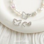 Gold Plated Zirconium Butterfly Hollow Connection Round Bead Closing Buckle Handmade DIY Bracelet Necklace Beaded Material Accessories - Image 3