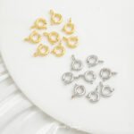 18K Real Gold Plated Color-Preserving Round Spring Lobster Clasp Necklace Bracelet Finishing Buckle DIY Handmade Beading Material Accessories - Image 3