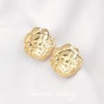 18K Gold-Plated Color-Preserving Pleated Flower Earrings Earrings DIY Earrings Earrings Beaded Pearl Jewelry Accessories Materials - Image 6