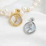 Gold-plated Rose Shell Pendant Handmade DIY Bracelet Necklace Earrings Beaded Beads Jewelry Accessories Material - Image 2