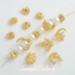 18k gold plated lava half wrap ring shaped baroque beads handmade diy bracelet necklace beaded accessories material - Image 3