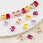 [5*7 rectangle] 18k gold rectangular multi-cut zircon claw drill handmade diy material beaded bracelet accessories - Image 2