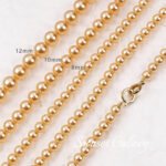Gold champagne imitation Shijia pearl straight hole through hole beads loose beads handmade DIY beaded bracelet necklace accessories