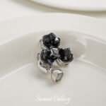 Black Oil Dropping Flower Round Bead Coil Connecting Buckle Handmade DIY Bracelet Necklace Beaded Beaded Accessories Material - Image 5