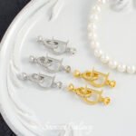 18K Simple Fashion Micro Diamond D-shaped Coil Buckle Handmade Beaded DIY Material Bracelet Necklace Accessories - Image 2