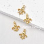 18k gold color retaining micro inlaid zircon iris cross pendant handmade DIY string necklace jewelry accessories - Image 5