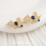 18K Buckle Head Gold Plated Zircon Diamond Butterfly Coil Connection Buckle Handmade DIY Material Beaded Bracelet Jewelry Accessories - Image 4