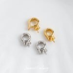 Copper-Plated Real Gold Open Pearl Hanging Buckle Bayonet Cap Handmade DIY Beads Loose Bead Bracelet Necklace Accessories Material - Image 5