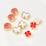 Electroplated Real Gold Four-leaf Clover Finishing Suction Buckle Magnet Buckle Head Handmade diy Beaded Bracelet Necklace Jewelry Accessories - Image 2