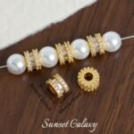 18K Real Gold Plated Zircon High Color Retention Barrel Beads Spacer Beads Handmade DIY Beaded Bracelet Necklace Jewelry Accessories Material - Image 13