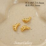 18K Gold-Plated Color-Preserving Ins Style Croissant Pendant Handmade DIY Beaded Bracelet Necklace Jewelry Accessories Material - Image 6