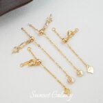 18K Gold Heart Adjustable Round Buckle Tail Chain Extension Chain Handmade DIY Beaded Material Necklace Bracelet Jewelry Accessories - Image 4