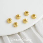18K gold color irregular round flat bead spacer handmade beaded diy material bracelet necklace jewelry material - Image 6