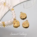 South Korea Imported 304 Stainless Steel Gold Plated 18K Color Pendant Handmade DIY Beaded Bracelet Accessories