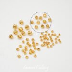 Color-preserving 18K Gold Flower Cross-cut Beaded Melon Pattern Beads Handmade DIY Beaded Bracelet Necklace Earrings Accessories - Image 8