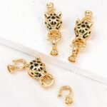 18K Gold Plated Leopard Head Double Head Connection Buckle DIY Beaded Accessories Material Bracelet Necklace Jewelry Finishing Accessories - Image 4