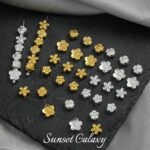 18k gold color five-petal flower four-leaf clover accessories handmade diy beaded material bracelet necklace earring accessories - Image 2