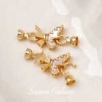 18K gold-plated inlaid shell inlaid zircon butterfly finish connection buckle diy accessories material bracelet necklace beaded accessories - Image 3