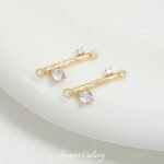 Gold Plated Zirconium Simple Double Hanging Pendant Handmade DIY Bracelet Necklace Earrings Beaded Beads Material Accessories - Image 6