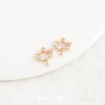 Real Gold Plated Zircon Half Moon Double Hanging Umbrella Beads Handmade DIY Bracelet Necklace Earrings Beaded Jewelry Accessories Material - Image 5