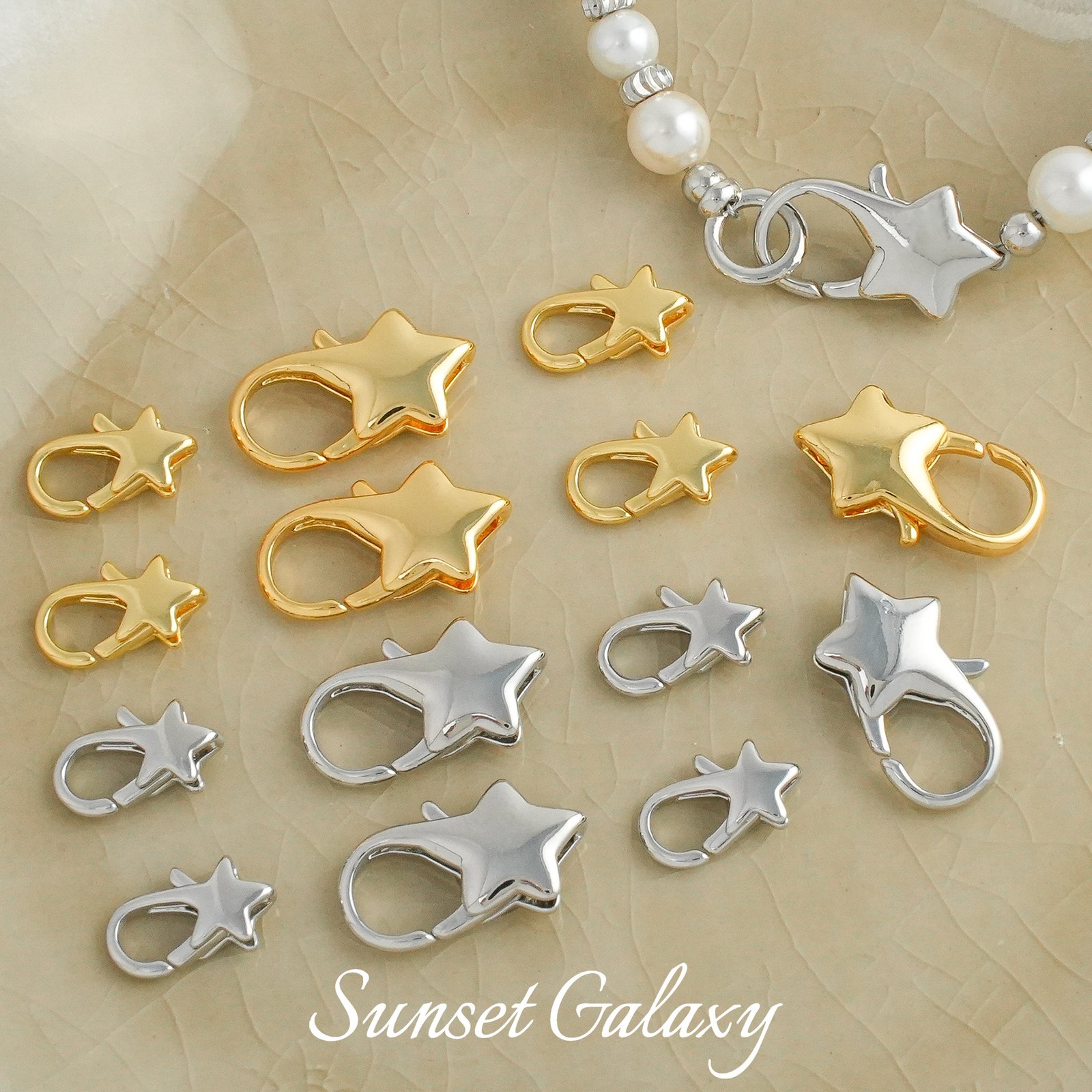O1CN01Gk7K3D1XU9tFm7MU2_2217832672926-0-cib 18k electroplated real gold color preserving five-pointed star lobster clasp closure clasp handmade diy beaded material bracelet necklace accessories - Image 1