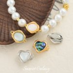 18k gold copper plated love gold abalone shell closing buckle handmade beaded diy material bracelet necklace accessories - Image 3